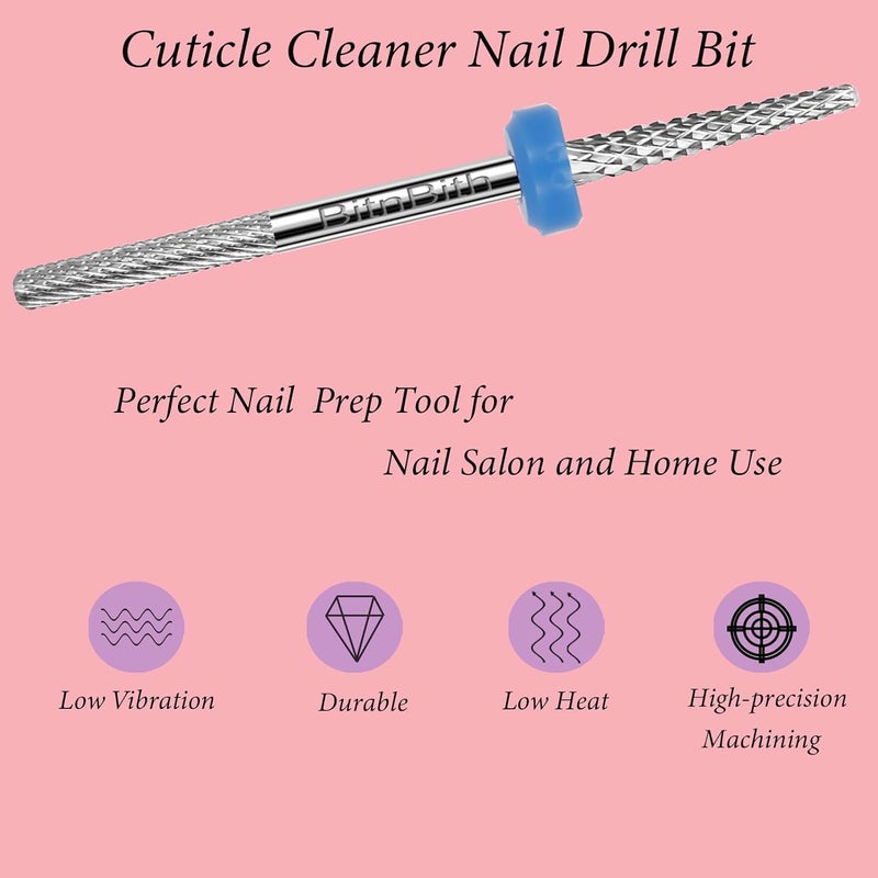BitnBith Nail Drill Bit Double Heads Cuticle Nail Drill Bit 3/32" Professional Tungsten Carbide Nail Bit,Safety for Nail Prepare,Dead Skin Cleaner,Manicure Pedicure Nail Supplies Home Salon,Medium - Image 4
